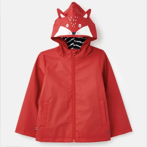 NWT Joules Riverside Novelty Rubber Coat- Red 🦊